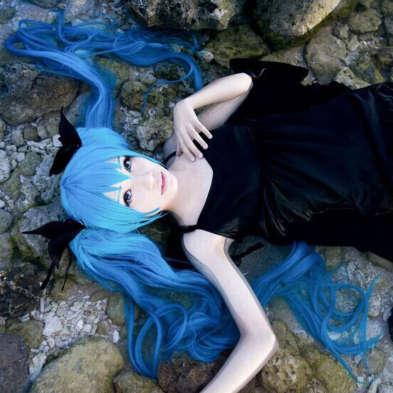 初音深海少女cos假发俄罗斯套娃初音未来miku深蓝V家cosplay假发