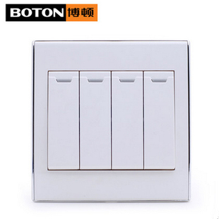 正品 博顿2V 墙壁开关墙壁家用 86象牙白四开双控