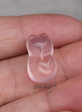 diy天然冰种招桃花小狐狸散珠