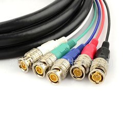 VGA转5bncRGB延长线 RGBHV线缆 DVI/VGA转3莲花5米大屏幕线高清线
