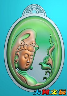 BMP 电脑雕刻图 观音头带框 JDP 灰度图 精雕图 浮雕图