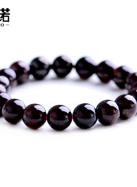 深酒红黑石榴石手链大颗粒单圈