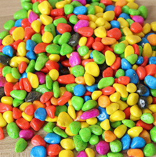 园艺装饰用品 五彩石 彩色小石子 花盆装饰 鱼缸专用 水培石头