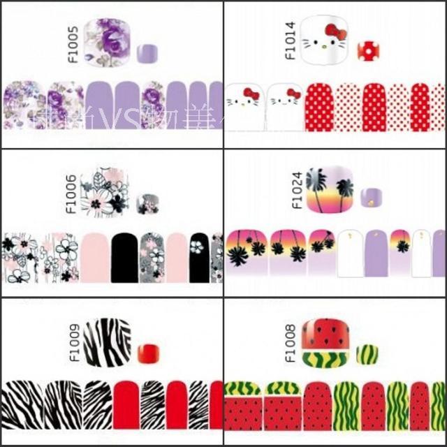 包邮新款脚贴时尚趾甲贴纸美甲 指甲贴纸甲油贴环保孕妇可用