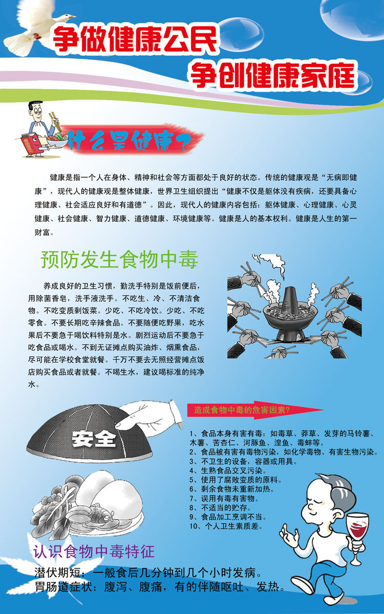 726海报印制展板写真喷绘贴纸187公民健康素基本知识与技能宣传栏