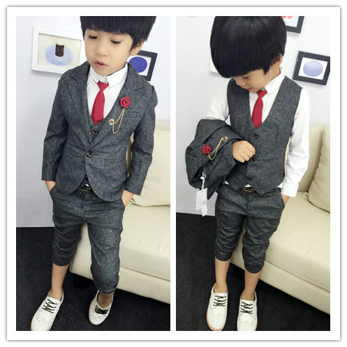 2025春秋4韩版5新款6男童7西装8套装9花童3小礼服10岁2三件套正装