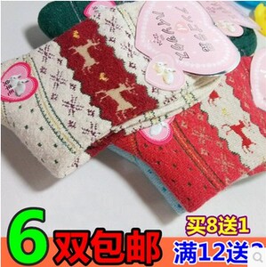 冬天加厚保暖兔毛羊毛袜 秋冬兔羊毛袜批冬季中筒纯棉女士袜子