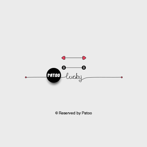 【PATOO怕痛】原创防水纹身贴 幸运Lucky 黑白转运好运简单英文