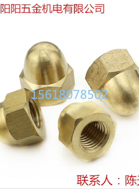 铜盖型螺母 铜螺母 铜盖型螺帽 铜六角盖型螺母GB:923 M4M5M6-M24