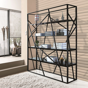 现代书架饰物架酒架 钢制展示架书架 装饰陈列架钢化玻璃展示架