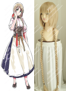 COS假发APH黑塔利亚 诺拉·茨温利 列支敦士登 淡金色 双麻花辫子