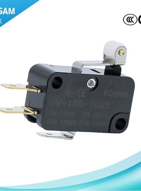 富上 SV-165-1C25 小型微动开关自复位轮滑端子 限位行程10只起售