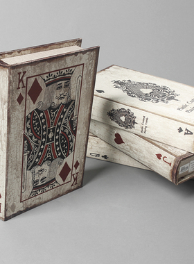 象形欧式风复古做旧扑克牌摆件