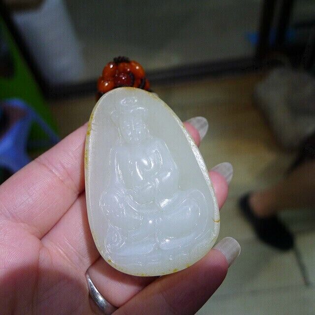 和田白玉观音新疆山料原石天然