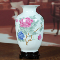 景德镇陶瓷器插花瓶现代家居客厅装饰品骨瓷釉中彩简约中式摆件