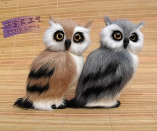 仿真猫头鹰 鸟类毛标本 家居饰品 静态模型摆件幼儿学生认知动物