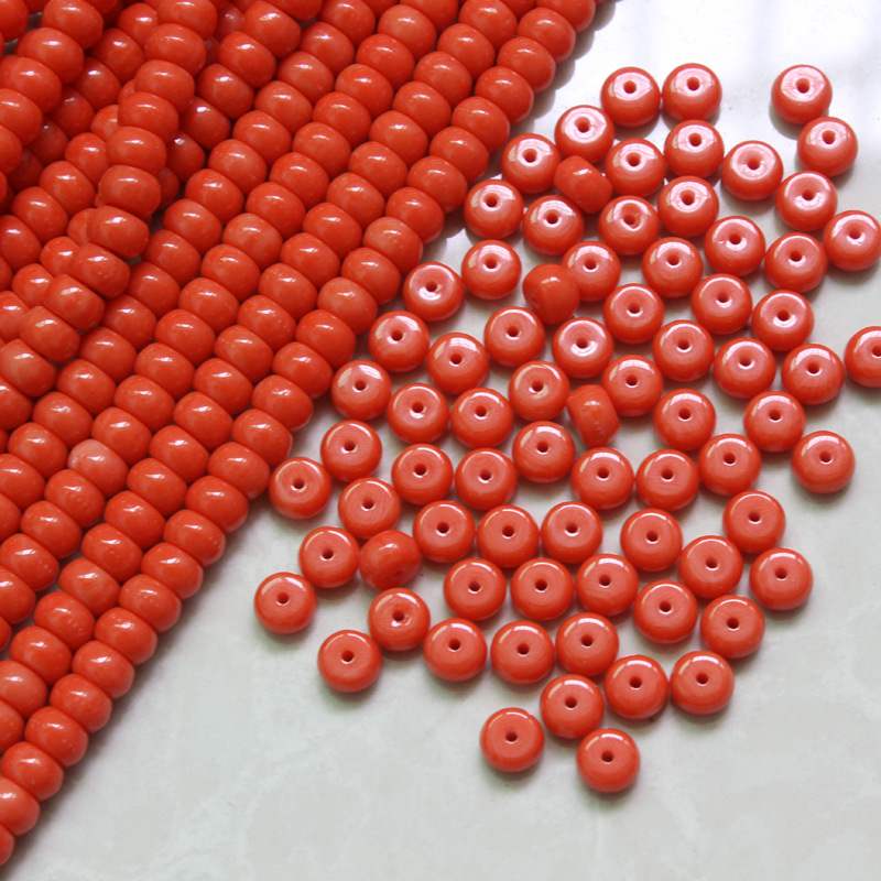 树脂合成仿南红玛瑙8*5鼓形佛珠饰品配件 隔珠DIY饰品配件