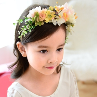 儿童头饰发饰女孩表演花仙子发带少儿花朵公主发箍33 韩国进口新款