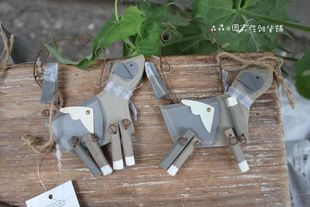 出口手绘 木刻 美式乡村 做旧小狗 世界名犬 小摆件 儿童房装饰品