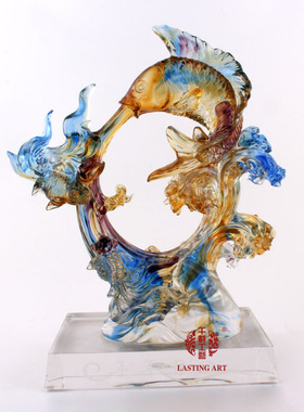 六合春琉璃金玉满堂摆件送朋友