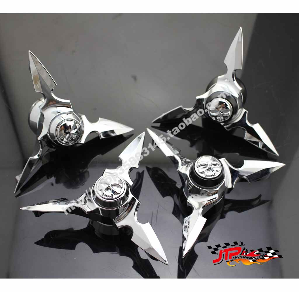 适用哈雷大滑翔 街道滑翔 路王 肥仔 骷髅头旋转飞轮前轮框轴盖