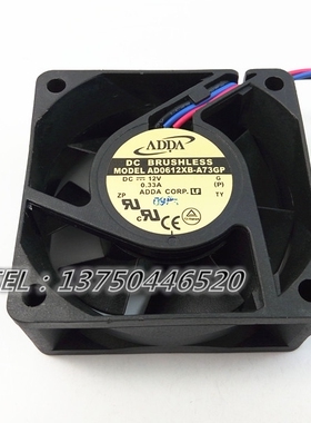 AD0612XB-A73GP 协喜 ADDA 6025 12V 0.33A 6CM/厘米 双滚珠风扇