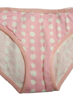 哟呼！old navy*7-8岁女童粉底白色大波点全棉三角内裤6231158