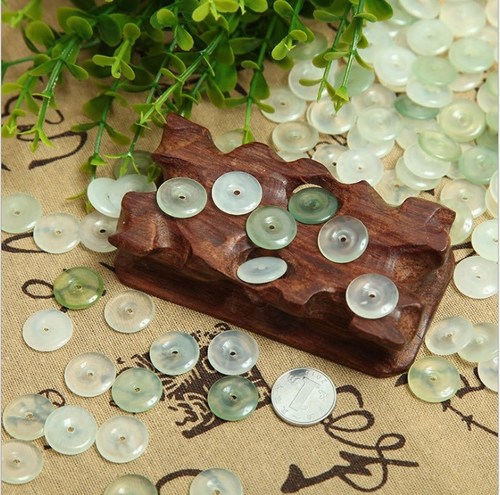 玉石岫玉挂件小平安扣玉石工艺品挂饰DIY饰品配件厂家手工