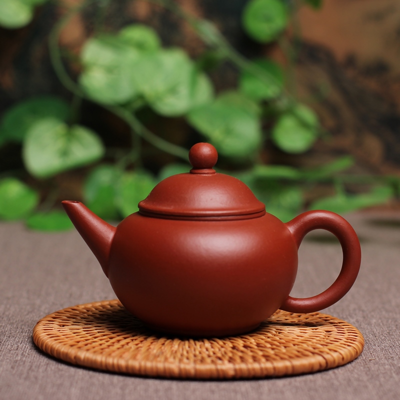 宜兴紫砂壶小容量60cc个人泡茶壶孟臣款朱泥水平壶一杯茶水小茶壶