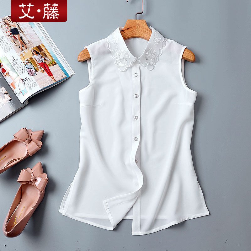 Ai Goto New products Chiffon shirt Ladies Sleeveless shirt Embroidery Nail bead summer Versatile vest Primer shirt Autumn and winterin the Women's clothing/Boutique , Shirt  category - from Buy2taobao.com to provide professional Taobao agent buy service