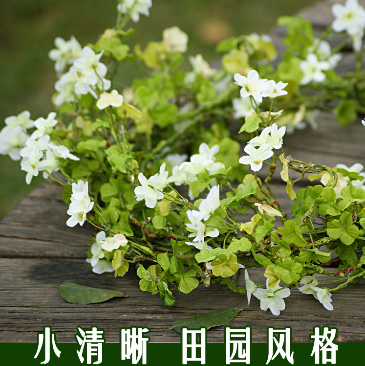 仿真小清新花假花藤条空调管道遮挡装饰塑料花藤蔓植物室内墙摆设 鲜花速递/花卉仿真/绿植园艺 仿真花 原图主图