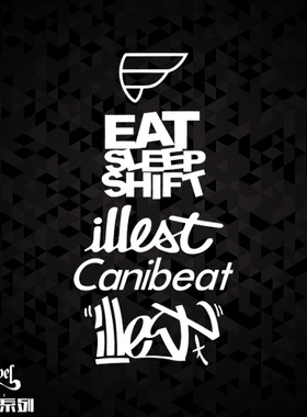 TLP镂空车贴 改装车illest eat sleep shift贴纸嘻哈涂鸦DIY定制