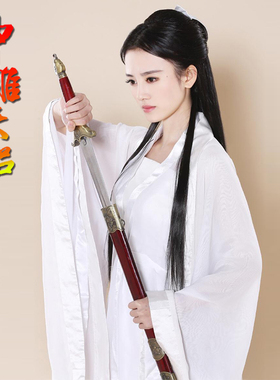 古装服装仙女装夏 cosplay小龙女古装白色写真汉服影视服侠女服装
