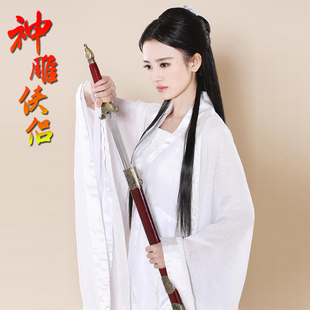 古装服装仙女装夏 cosplay小龙女古装白色写真汉服影视服侠女服装