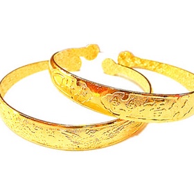 时尚风开口福字合金电镀手镯