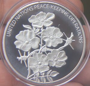 纪念章 镀银 United N花 直径约40mm