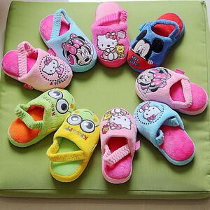 迪士尼新款正品棉拖鞋男女小童宝宝棉拖鞋秋冬季居家棉拖鞋冬包邮