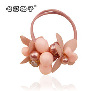 Colorful grid (accessory) Korea faux shell Pearl and diamond ornaments elaborate flower clips side clips F0124