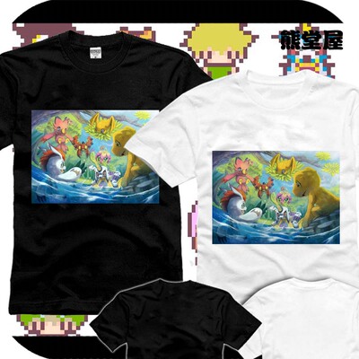 数码宝贝数码暴龙digimon加布兽比丘兽哥玛兽纯棉衣服T恤短袖