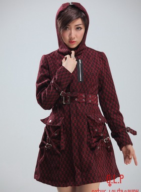 ╋魔叹╋ GLP 日系PUNK朋克MAD视觉KERA多变帽长风衣 两色 71310