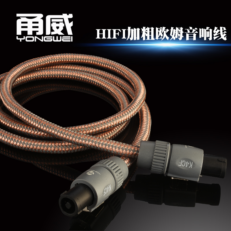甬威 s2 无氧铜专业音箱插头线 音响卡侬欧姆头音频线功放连接音箱线 喇叭音频线四芯音响插头音频链接线