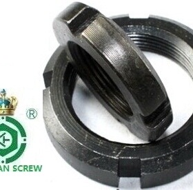 碳钢圆形自锁螺母帽开槽四槽止退圆螺母帽M27M30M33M36M39*1.5牙