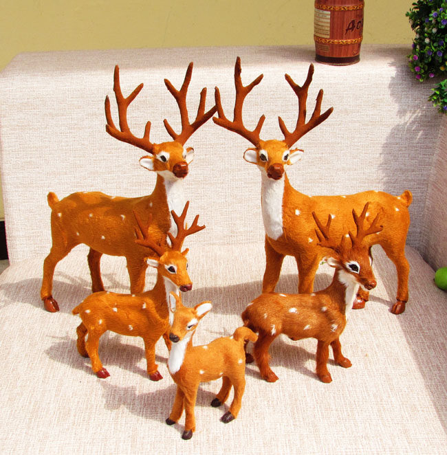 仿真梅花鹿  手工工艺品  家居搁板摆件 森林系拍摄道具 结婚礼物