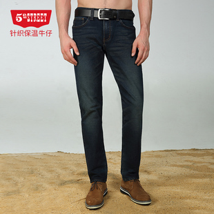 214472 弹力舒适保温针织裤 214M0 中腰小直筒牛仔裤 第五街秋冬男款