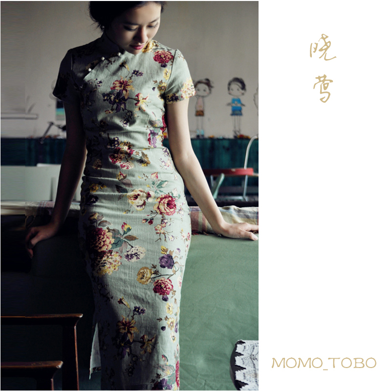 ÜÔÜÔÆìÅÛ/ 2012ÏÄÐÂÆ·¸´¹Å´ó»¨Ó¡»¨ Öñ½ÚÂé ÆìÅÛ-Ïþݺ
