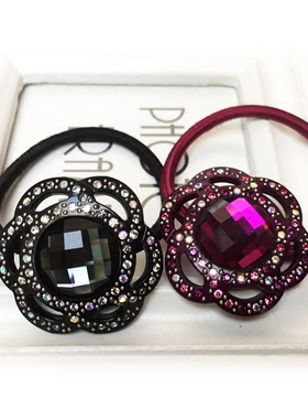 Angelrena韩国进口发饰头饰闪亮水晶花橡皮筋发绳发圈G4