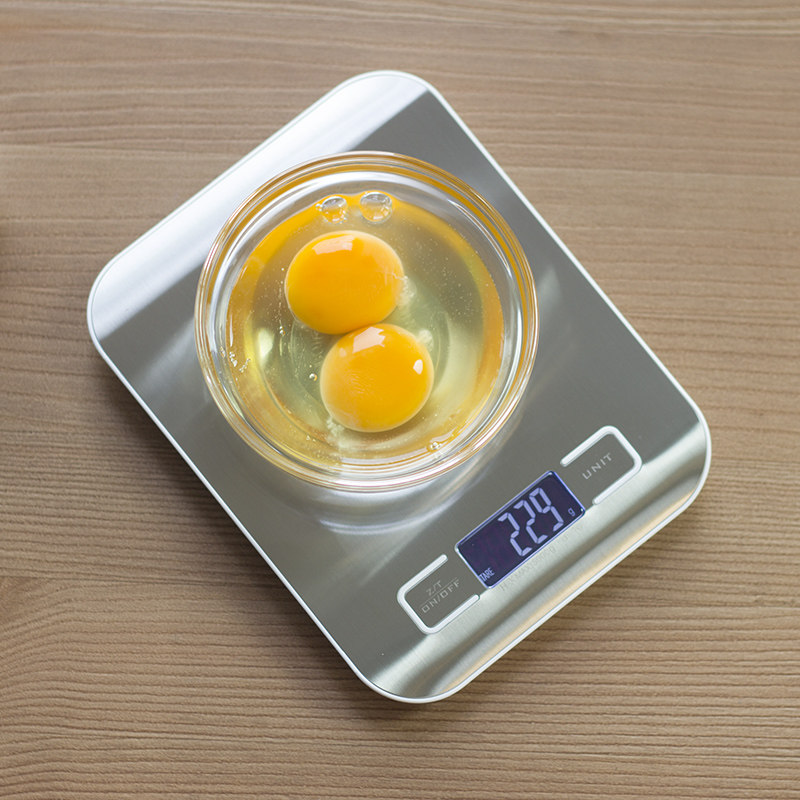 家用不锈钢厨房秤 5kg食物称重烘焙电子称 面粉茶叶克称天平小秤