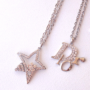 【星语长链】满百包邮 银饰 长项链 毛衣链 五角星 字母水钻吊坠
