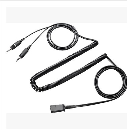 Plantronics/缤特力  原装电脑PC线 电话耳机  转连接线3.5MM  双