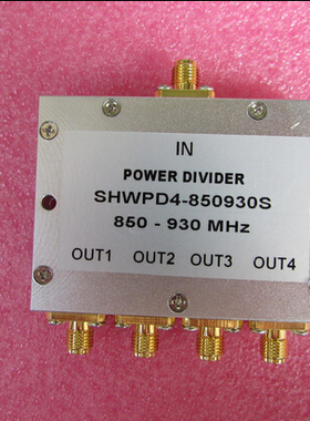 850-930MHz 10W SMA RF 射频同轴4路 一分四功分器 频率可定制